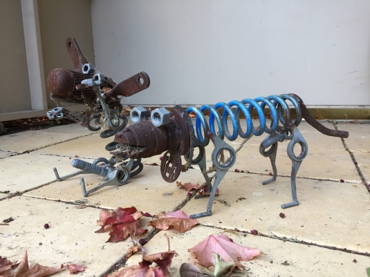 Dog sculptures